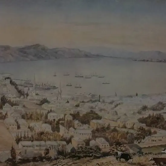 AUBREY, Christopher (1830-1902) - Te Aro and Wellington Harbour - 1889