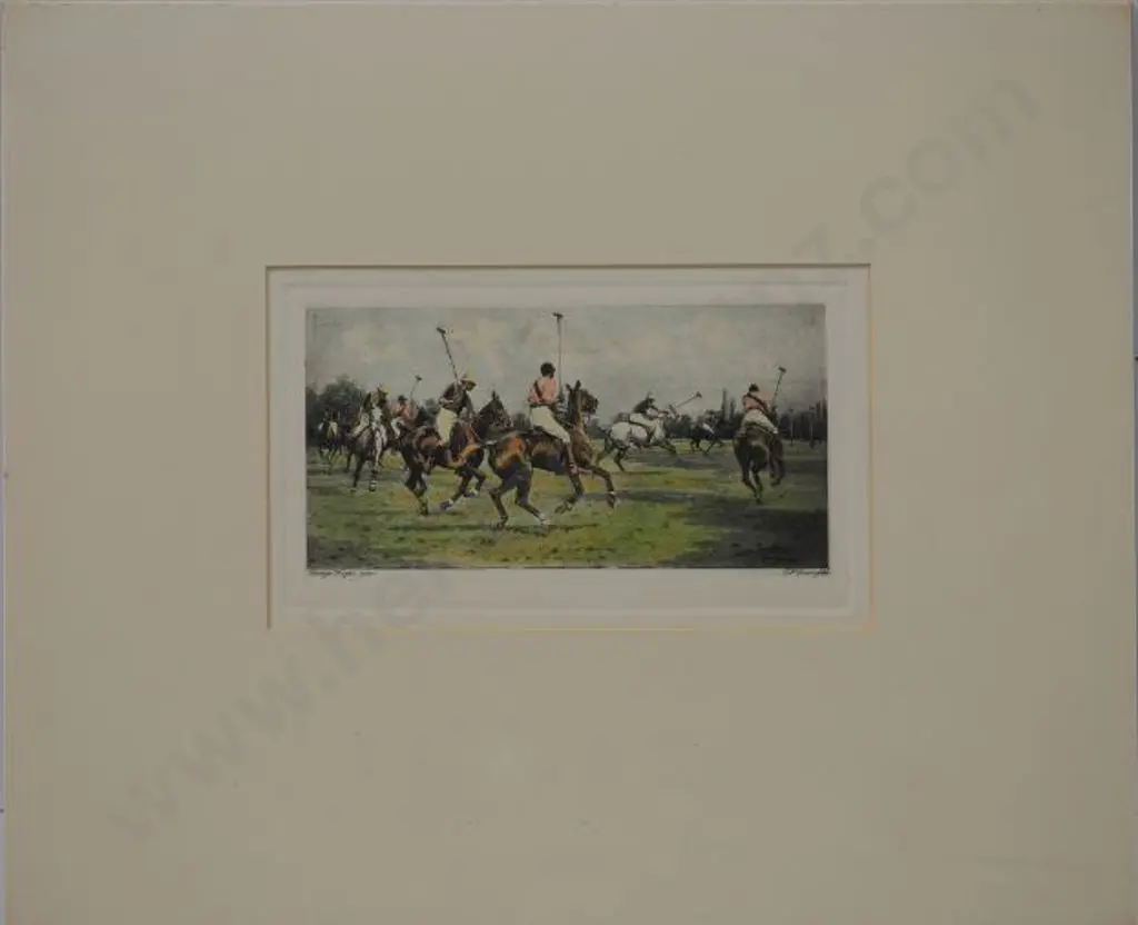 WRIGHT, George (1860-1944) - Playing Polo Image 1++