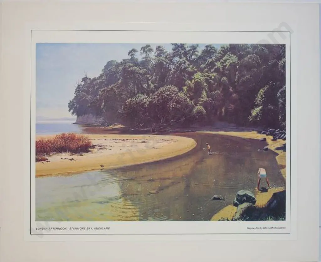 BRADDOCK, Graham (1942-) - Sunday Afternoon, Stanmore Bay, Auckland Image 1++