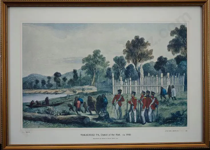 BREES, Samuel Charles (1809-1865) - Makaenuku Pa, District of the Hutt 1843 Image 1++