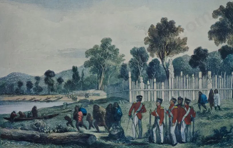 BREES, Samuel Charles (1809-1865) - Makaenuku Pa, District of the Hutt 1843 Image 1++