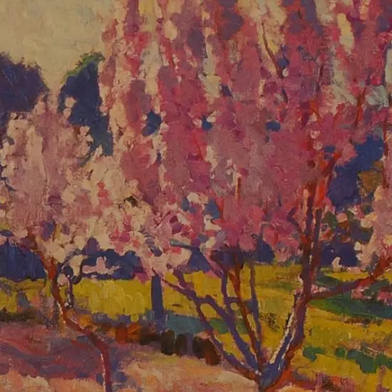 THOMPSON, Sydney Lough (1877-1973) - Peach Blossoms, Near Nice