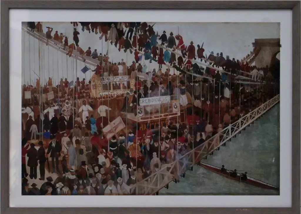 GREAVES, Walter (1846-1930) - Hammmersmith Bridge on Boat Race Day, 1862 Image 1++