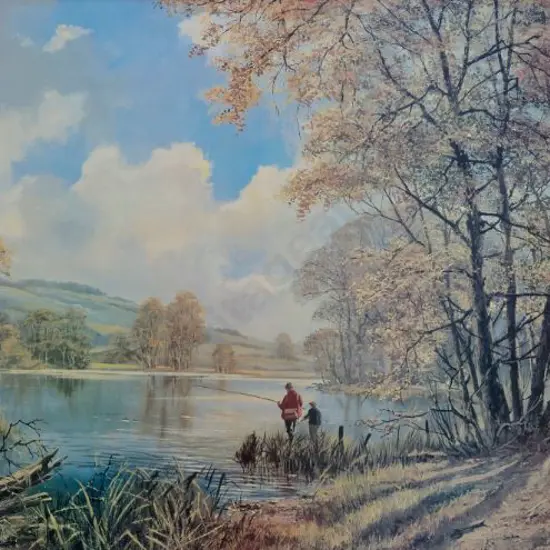 VAUGHAN, Don (1916-) - Grandfather & Grandson fishing