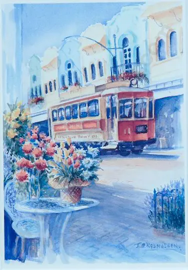 RASMUSSEN, Jan (20th Cent.) - New Regent Street and Tram, Christchurch Image 1++