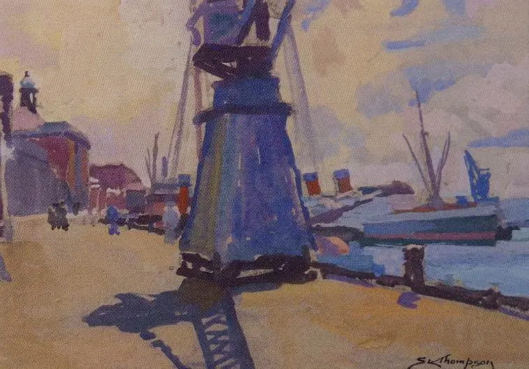 THOMPSON, Sydney Lough (1877-1973) - Wellington Wharf Image 1++