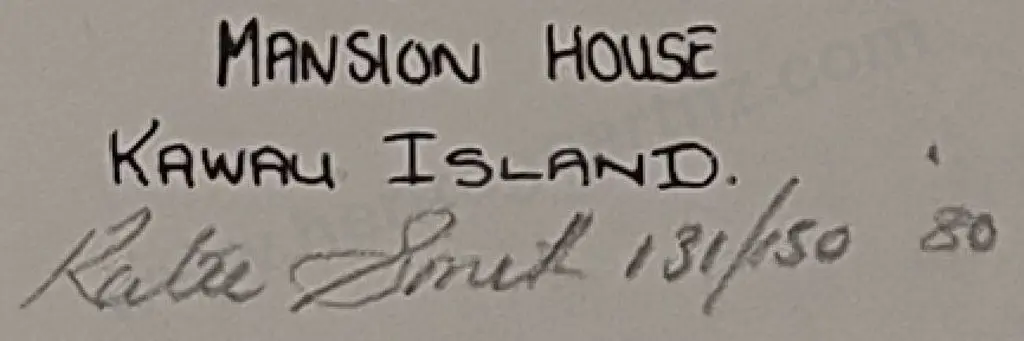 SMITH, Katie (Late 20th Cent.) - Mansion House, Kawau Island Image 1++