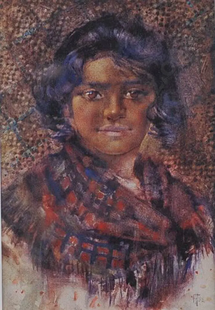 HODGKINs, Frances (1869-1947) - Young Maori Girl, 1888 Image 1++