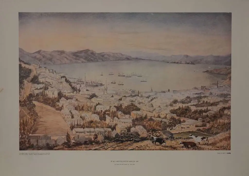 AUBREY, Christopher (1868-1906) - Te Aro and Wellington Harbour, 1889 Image 1++