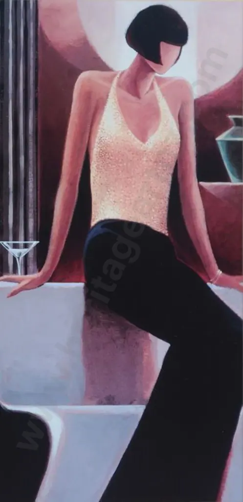 UNKNOWN (Style of Tamara de Lempicka) - Elegant lady seated Image 1++