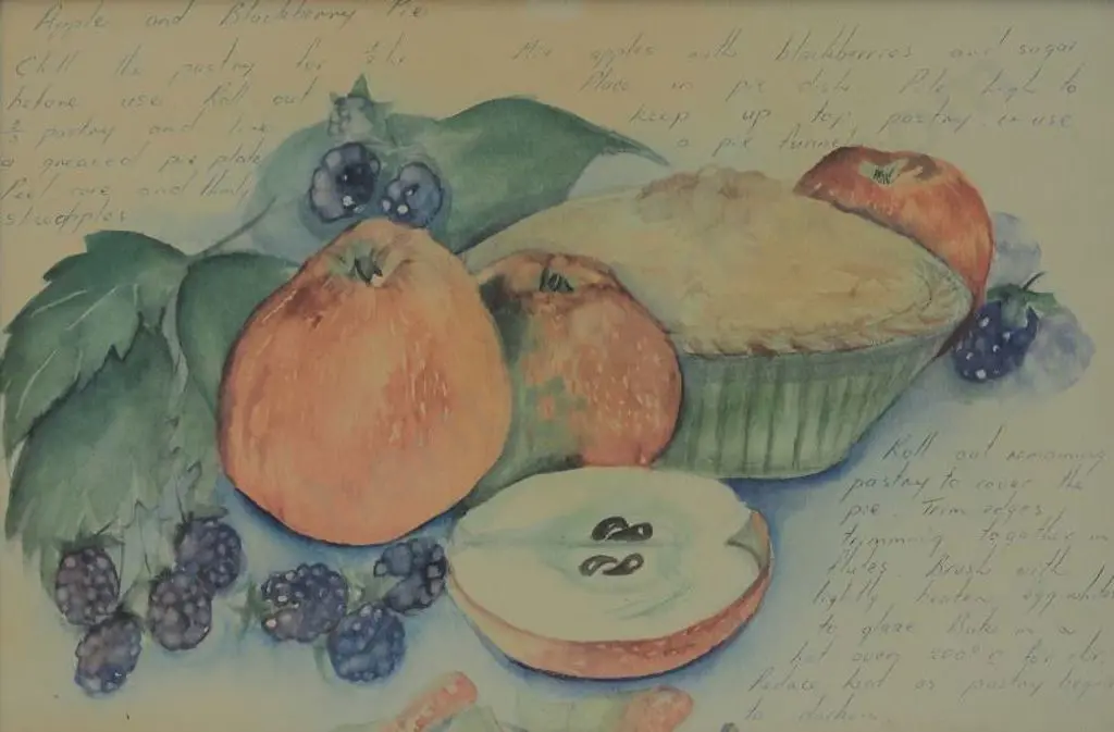 UNKNOWN artist - Still Life with Apple & Blackberry Pie Image 1++